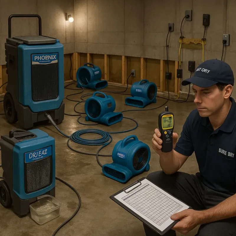Structural Drying and Dehumidification process in Wendell, MA